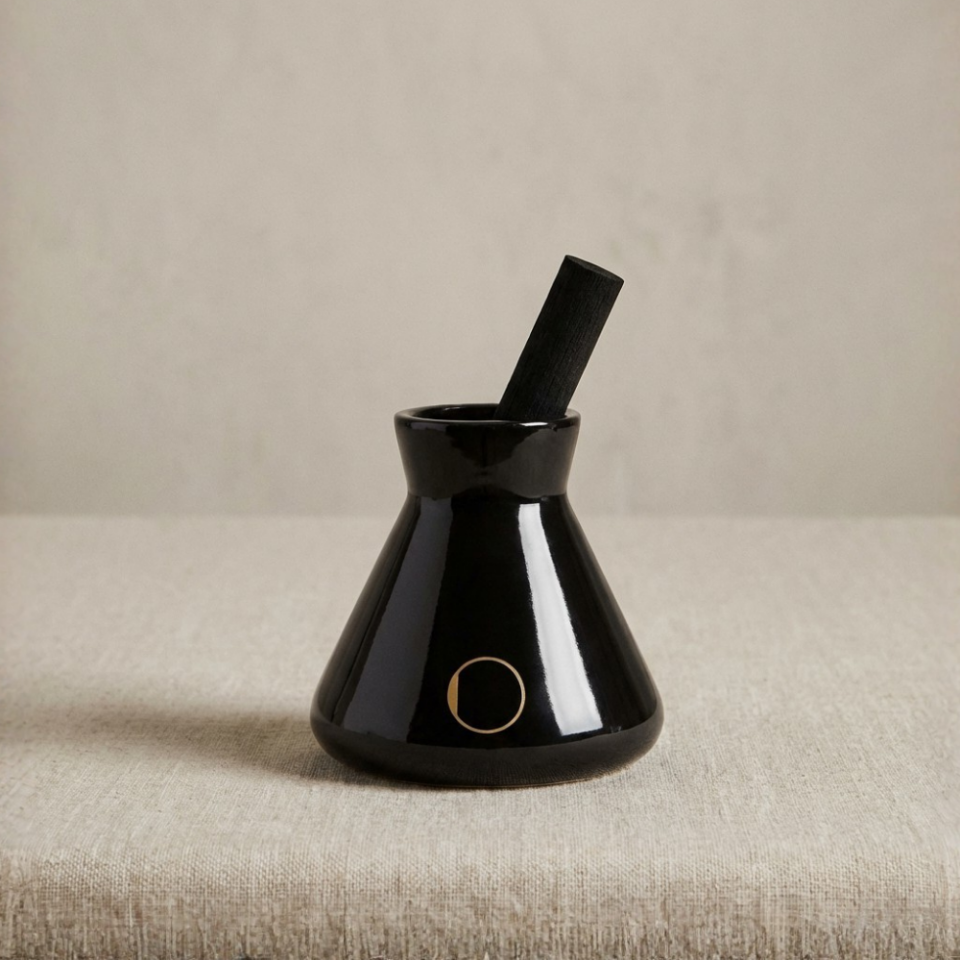 Çubuklu Oda Kokusu, Siyah Seramik Pot