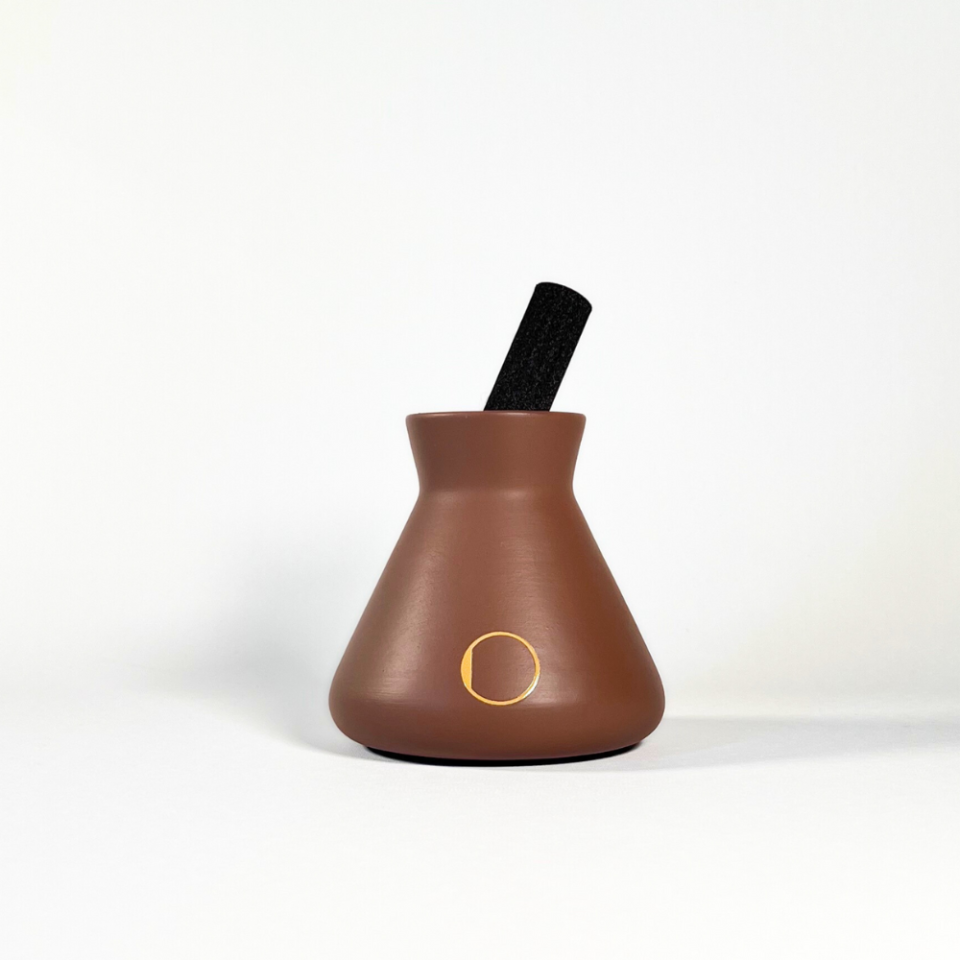 Çubuklu Oda Kokusu, Kahverengi Seramik Pot