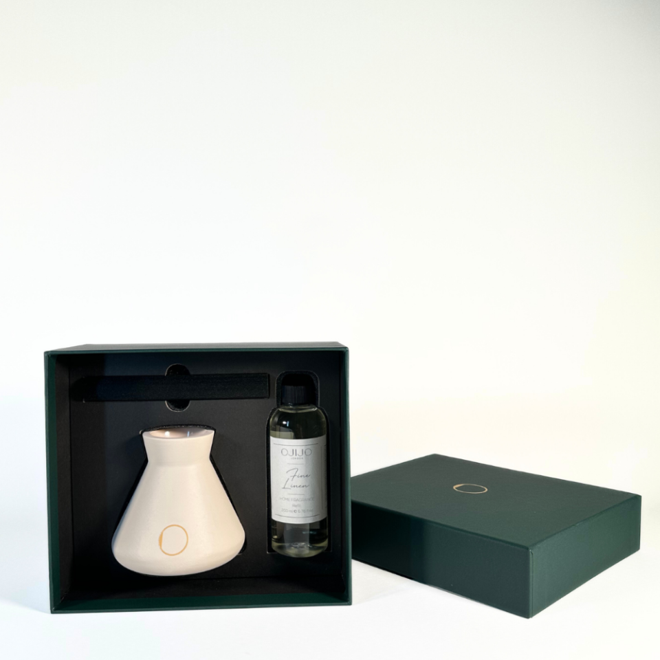 Çubuklu Oda Kokusu, Mat Bej Seramik Pot