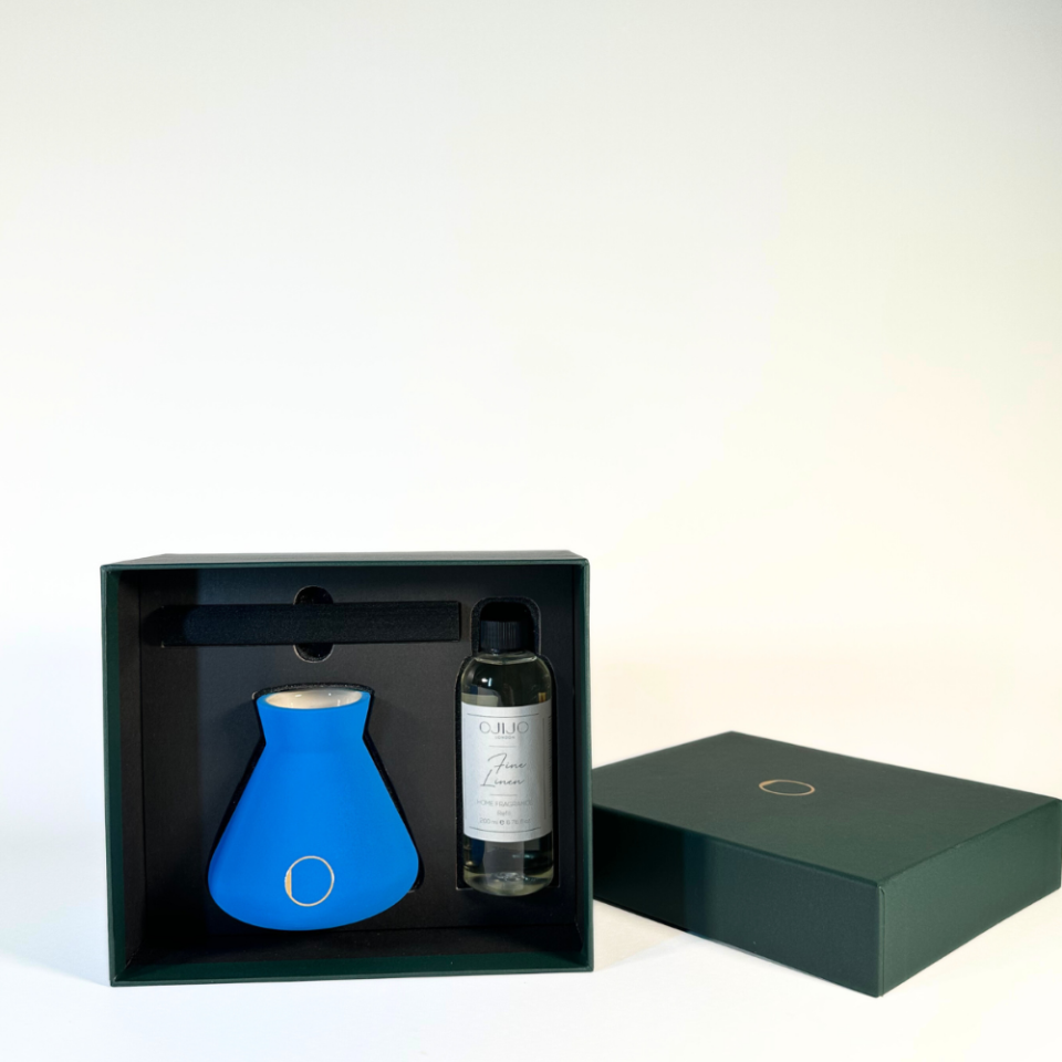 Çubuklu Oda Kokusu, Bodrum Mavi Seramik Pot