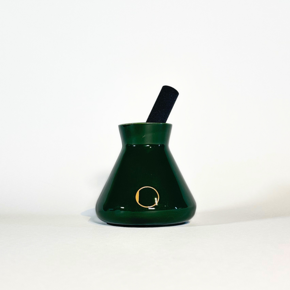 Çubuklu Oda Kokusu, Parlak Yeşil Seramik Pot