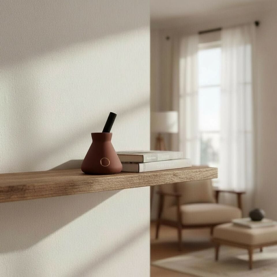 Çubuklu Oda Kokusu, Kestane Stoneware Seramik Pot