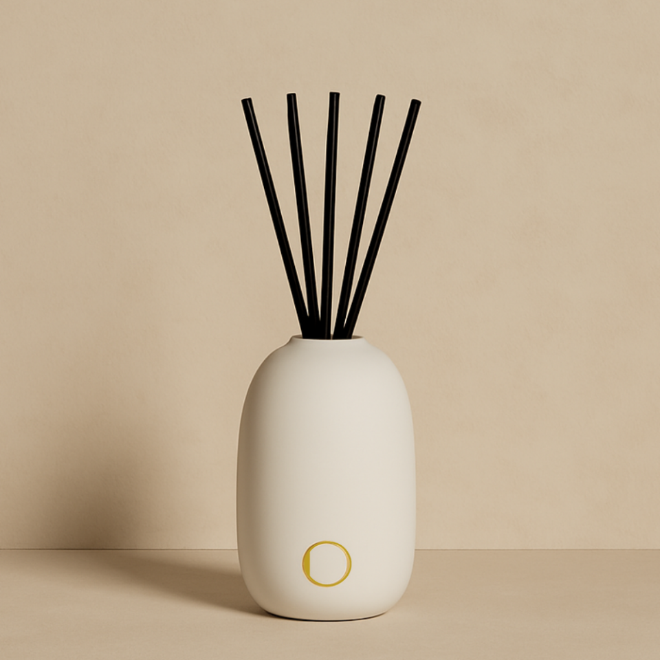 Çubuklu Oda Kokusu, Galaksi Bej Stoneware Seramik Pot