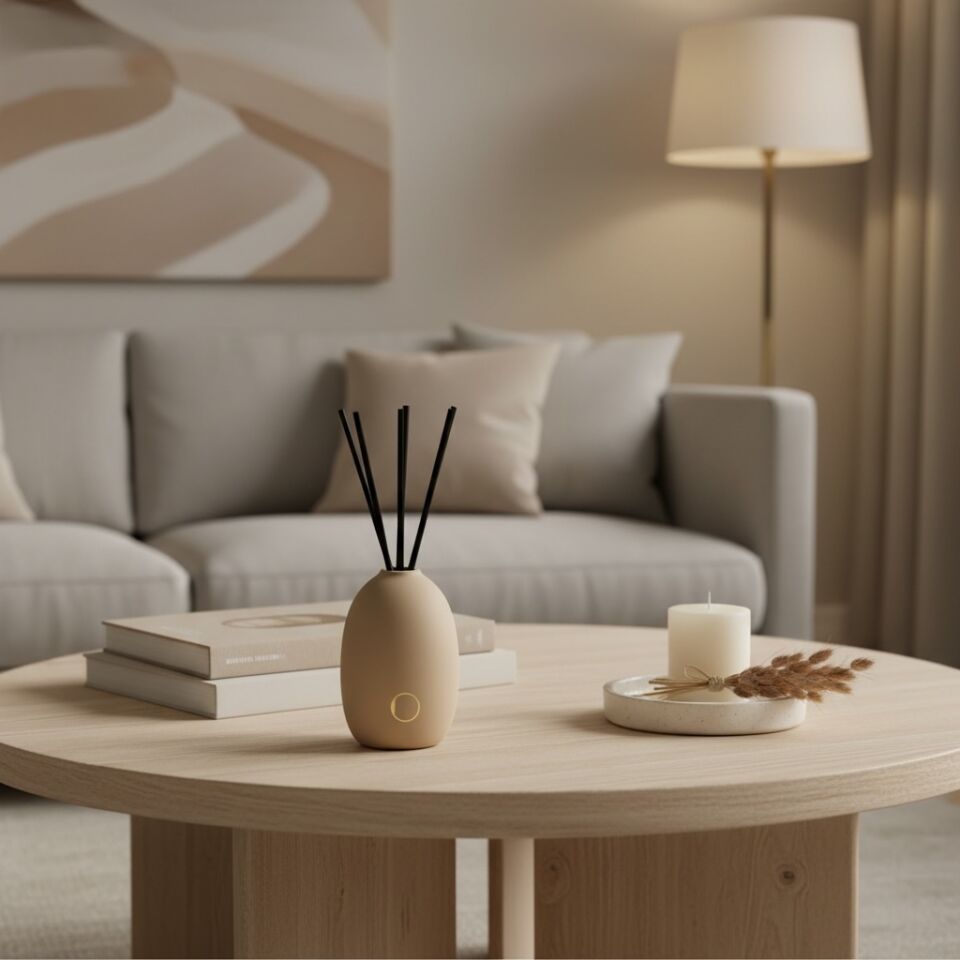 Çubuklu Oda Kokusu, Galaksi Açık Kahverengi Seramik Pot