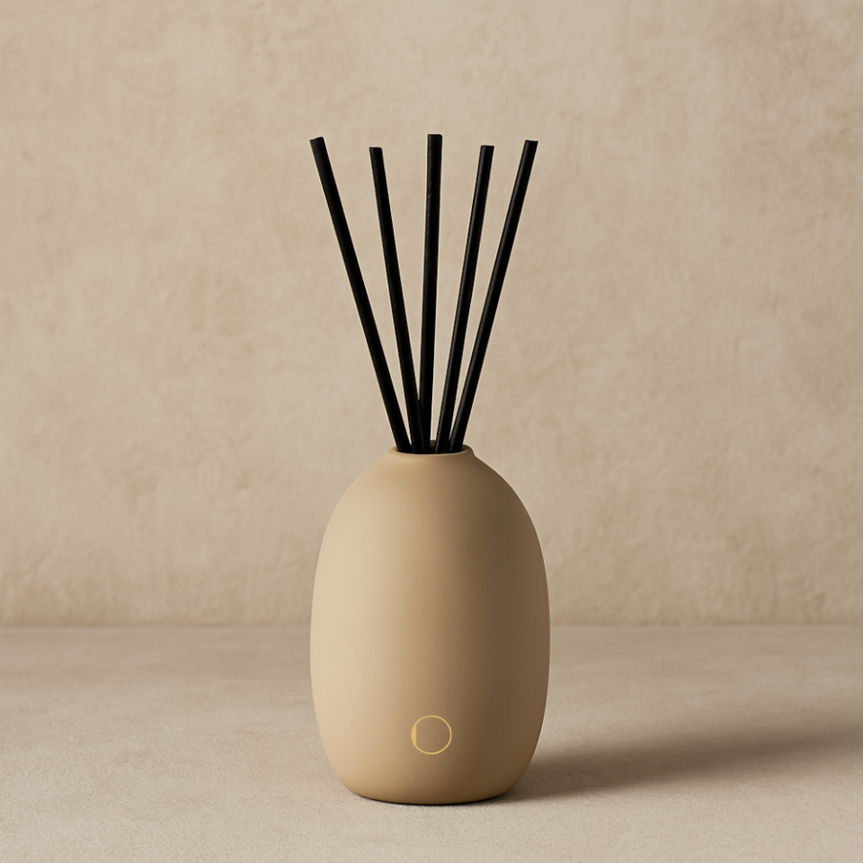 Çubuklu Oda Kokusu, Galaksi Açık Kahverengi Stoneware Seramik Pot