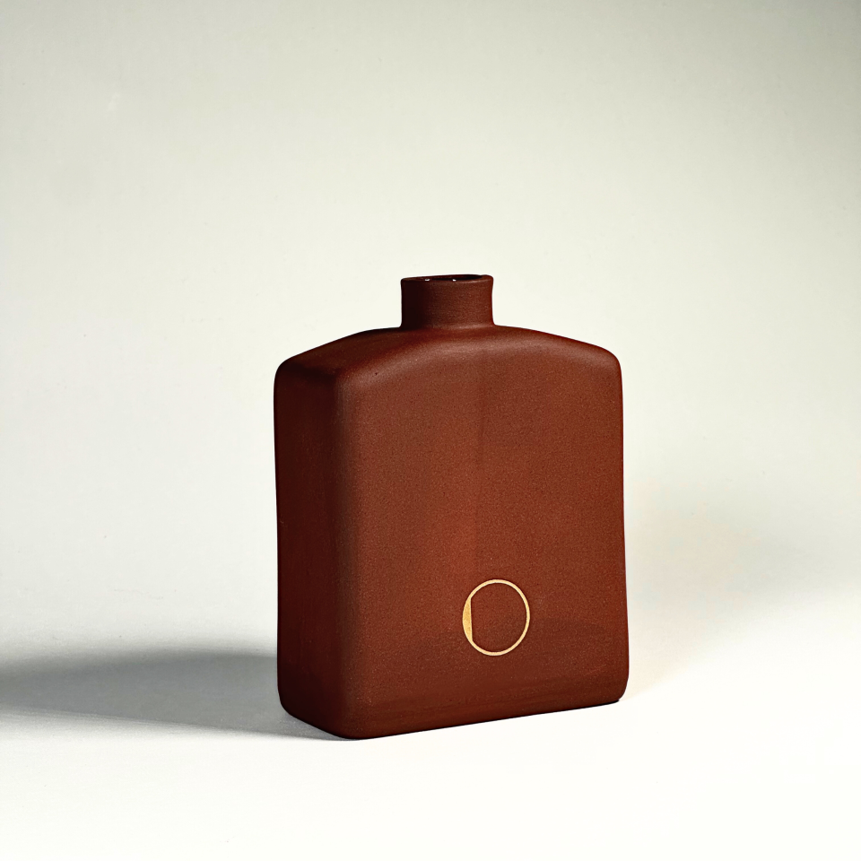 Çubuklu Oda Kokusu, Rekta Kızıl Stoneware Seramik Pot