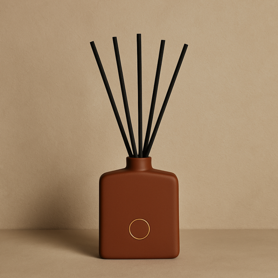 Çubuklu Oda Kokusu, Rekta Kızıl Stoneware Seramik Pot